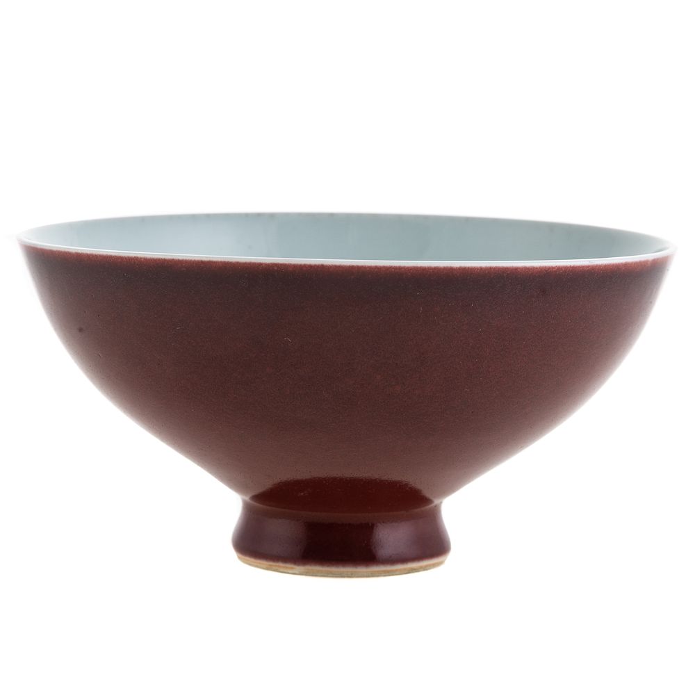 Appraisal: Chinese Sang-de-Boeuf Porcelain Bowl Chien Lung - vivid red glaze