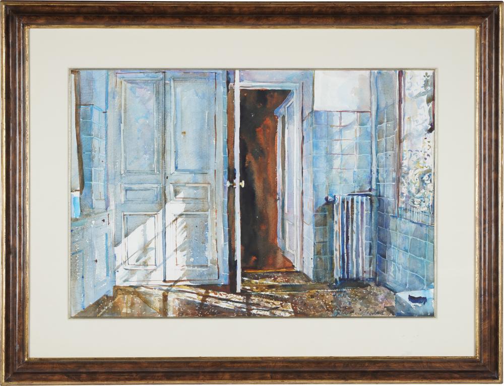 Appraisal: SHIRL GOEDIKE INTERIOR SCENEwatercolor signed dated lower right x inches