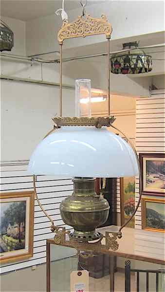 Appraisal: BRADLEY HUBBARD KEROSENE CEILING LIGHT FIXTURE Bradley Hubbard Mfg Co