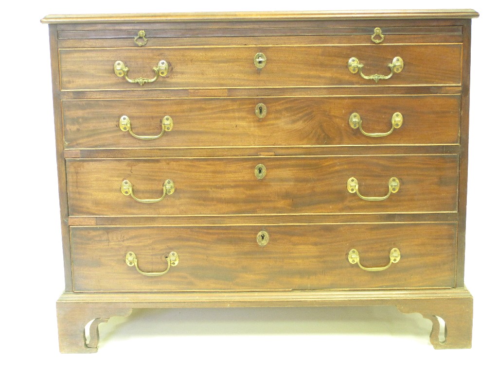 Appraisal: A George III Bachelor's Chest in mahogany fitted brushing slide