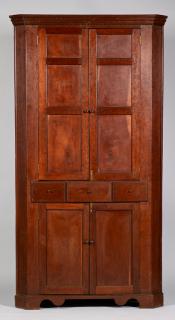 Appraisal: East TN Corner Cupboard Circa Early East Tennessee cherry corner