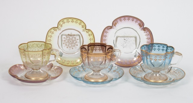 Appraisal: Set of eight German gilt and enameled glass items early