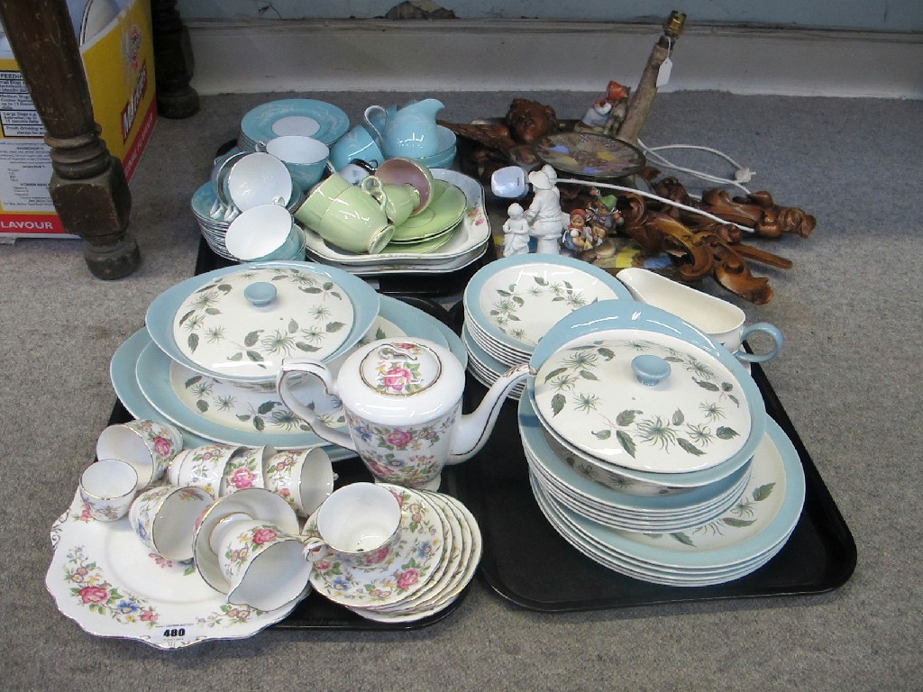 Appraisal: Lot comprising three trays of tea dinnerwares butterfly wing tray