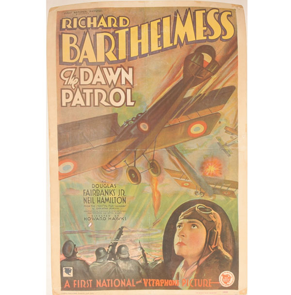 Appraisal: American th century Richard Barthelmess The Dawn Patrol movie poster