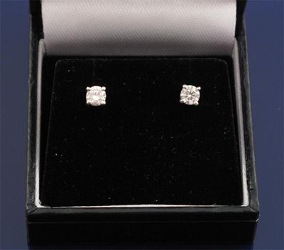 Appraisal: A pair of diamond stud earrings The brilliant cut diamonds