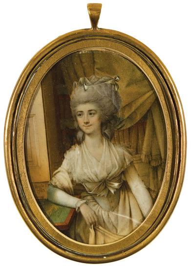 Appraisal: John Bogle c - Portrait miniature of Fanny Burney leaning