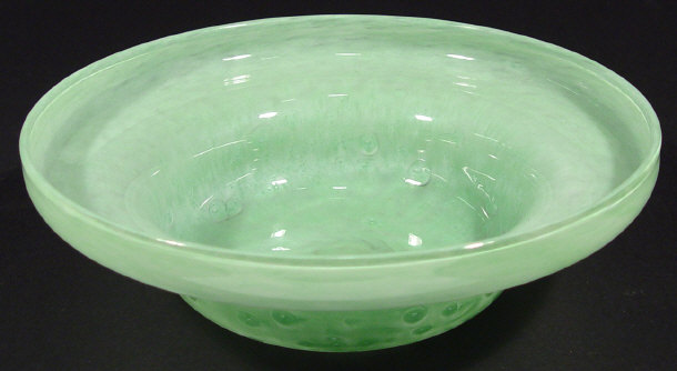 Appraisal: Naezing green glass bowl with mottled decoration cm diameter