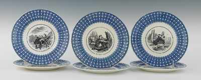 Appraisal: Six French Porcelain Story Plates th Century The set of