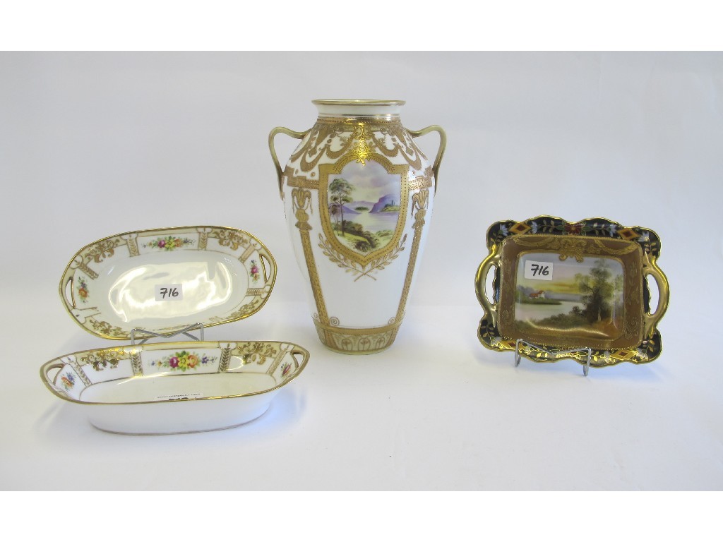 Appraisal: Noritake vase and three dishes