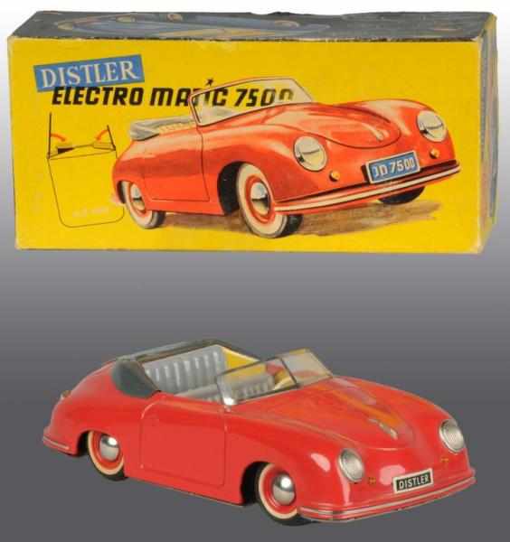 Appraisal: Tin Distler Porsche Car Battery-Operated Toy Description German Circa s