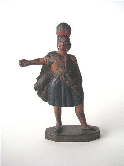 Appraisal: Painted cast iron figure of an Indian th century The