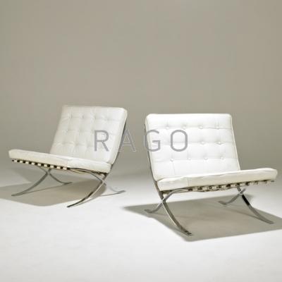 Appraisal: STYLE OF MIES VAN DER ROHE Pair of Barcelona style