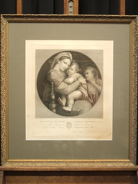 Appraisal: RAFFAELLO MORGHEN AFTER RAPHAEL DA URBINO ITALIAN - MADONNA DELLA