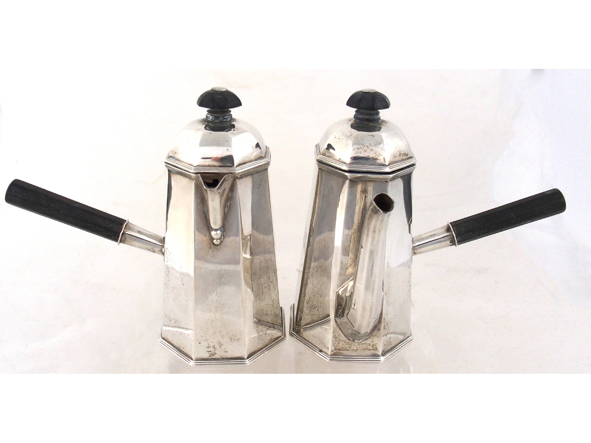 Appraisal: A silver two-piece cafe au lait setby Harrison Bros Howson