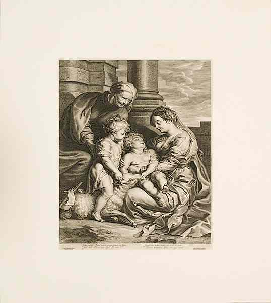 Appraisal: Biblical Engraving Continental a Biblical engraving depicting Madonna and child