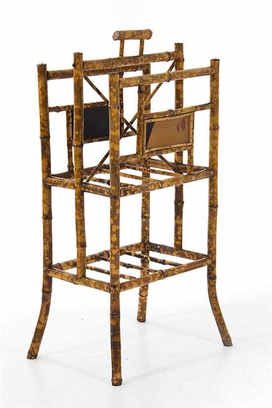 Appraisal: Aesthetic Movement bamboo magazine rack late th century vertical bamboo