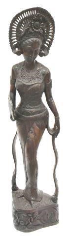 Appraisal: Large Southeast Asian carved hardwood female figure Bali with ornate