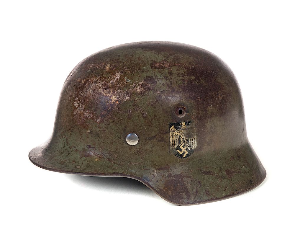 Appraisal: M Heer Shell German Nazi Helmet Good original condition Please