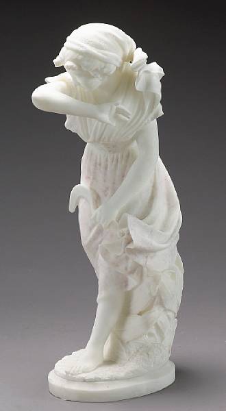 Appraisal: An Italian tinted alabaster figure of Ruth Eugenio Battiglia late