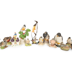 Appraisal: A Collection of Fourteen Porcelain Birds Late th Early th