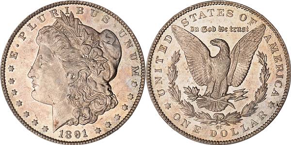 Appraisal: -CC AU ANACS Nearly Mint State with some modest rose