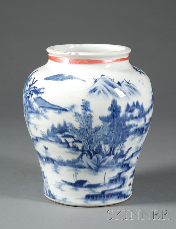 Appraisal: Porcelain Vase China th century baluster type with underglaze blue