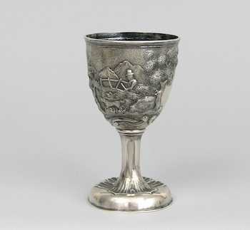 Appraisal: A Repousse Silver Goblet Continental ca Late th Century With