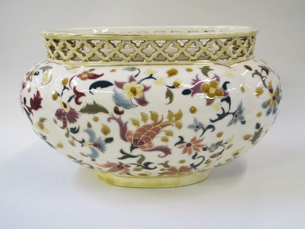 Appraisal: Zolnay Pecs bowl with stylised decoration