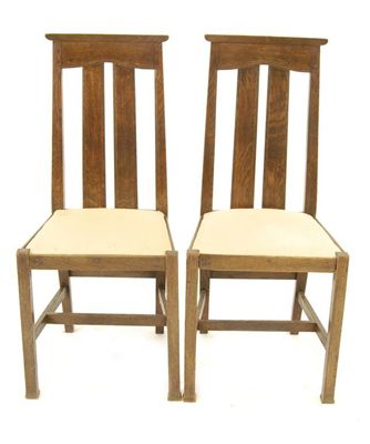 Appraisal: A pair of Morris Co oak high-back chairs unsigned cm