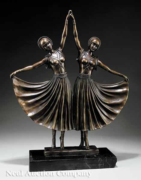 Appraisal: Two Art Deco Sculptures including Two Ballerinas after Demeter H