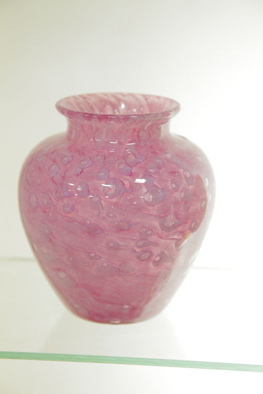 Appraisal: STEUBEN CLUTHRA ART GLASS VASE Bulbous form having pink and