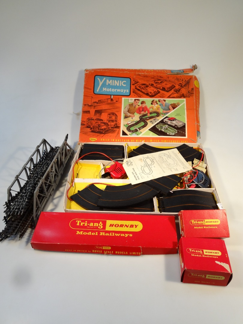 Appraisal: A Minic Motorways M racing set partially boxed a quantity