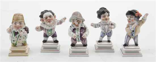 Appraisal: A Set of Five Ginori Porcelain Whimsical Figures each depicting