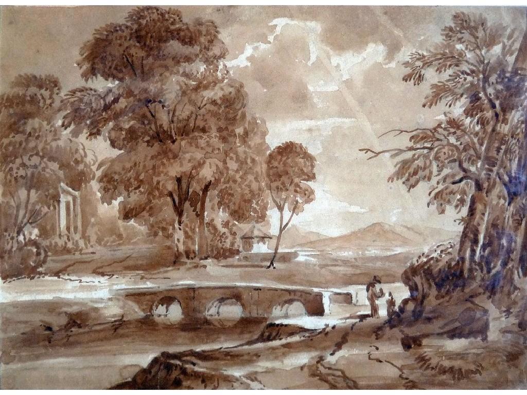 Appraisal: WILLIAM ALAN EARLY NINETEENTH CENTURY ENGLISH SCHOOLSepia monochrome WATERCOLOUR DRAWING