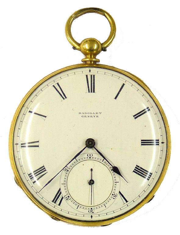 Appraisal: Swiss k lever pocket watch signed Badollet Geneva the gilt