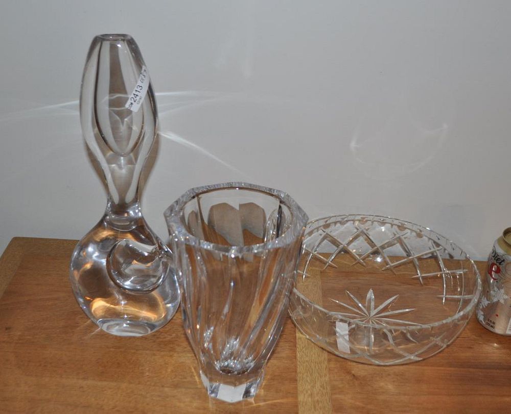 Appraisal: Two Crystal Vases Bowl comprising a Kosta and an Orrefors