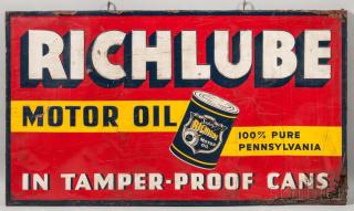 Appraisal: quot Richlube Motor Oil Sig Richlube Motor Oil Sign some