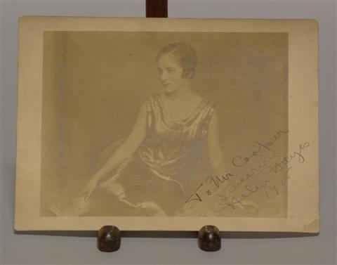 Appraisal: HELEN HAYES - SIGNED PHOTORAPH To Mr Cooper sincerely -