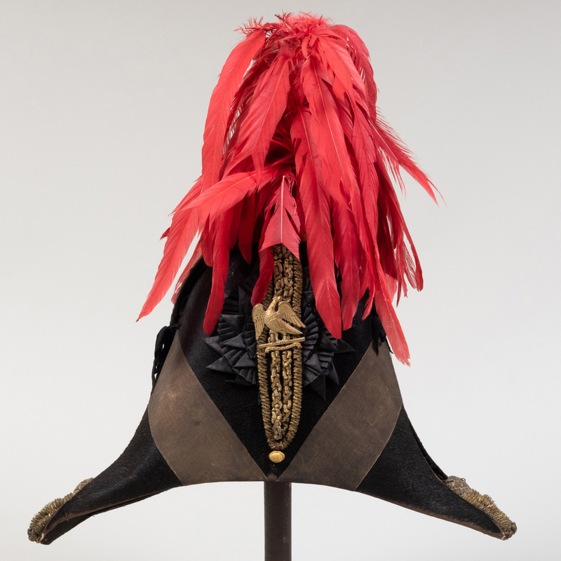 Appraisal: American Army Staff Officer's Chapeau de Bras with Red Cock