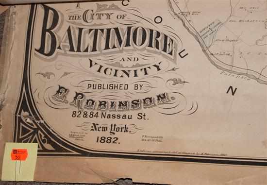 Appraisal: Map E Robinson ''City of Baltimore and Vicinity'' New York