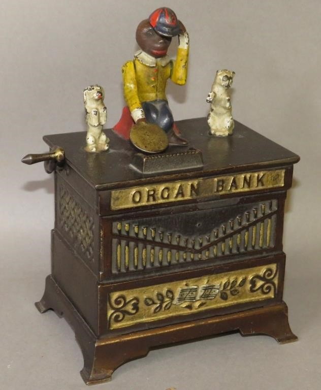 Appraisal: KEYSER REX ORGAN MECHANICAL BANKca - - patent figural cast