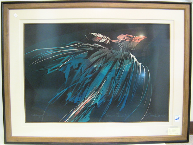 Appraisal: FRANK HOWELL MONOTYPE COLOR PRINT American - titled Turquoise Thunderbird