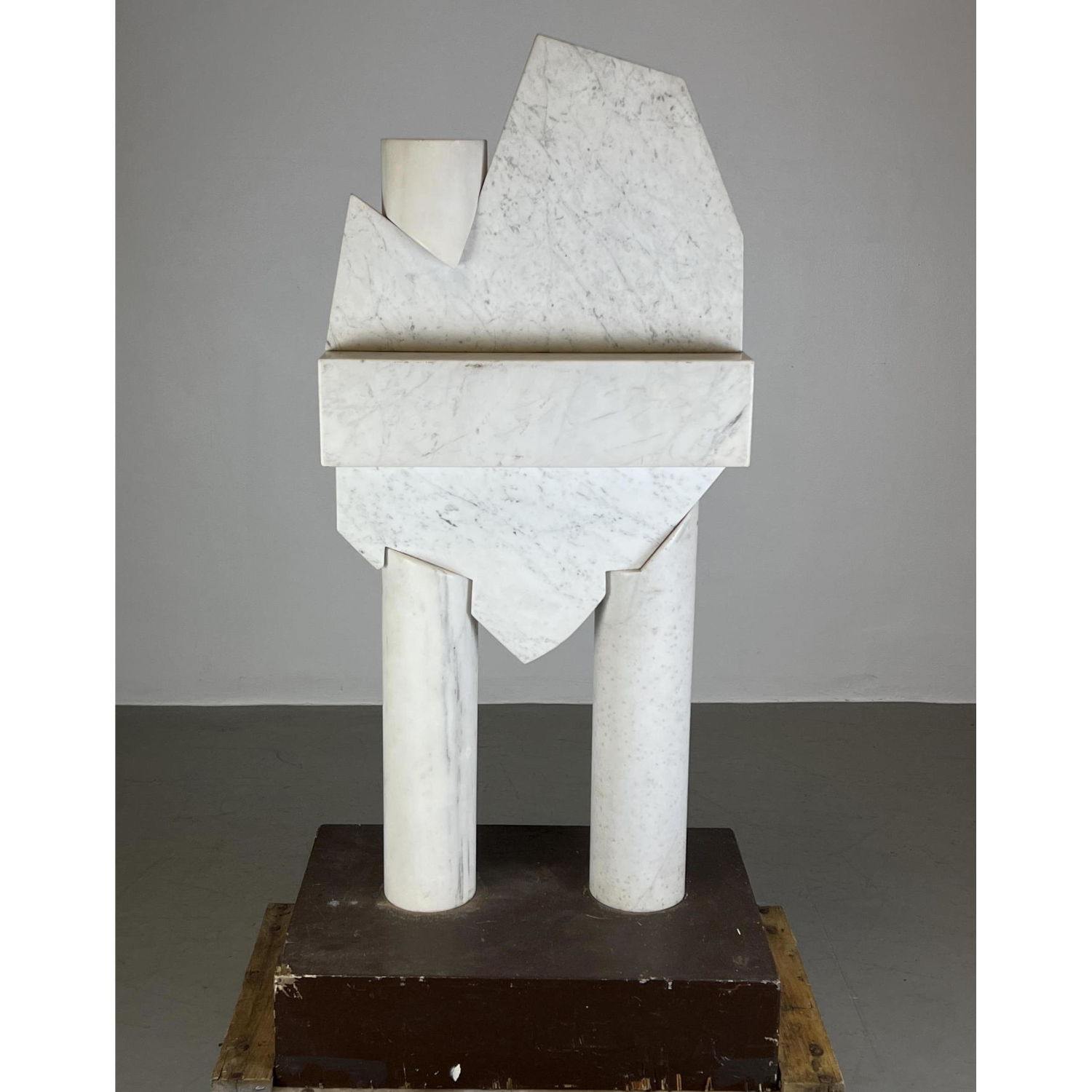 Appraisal: A Levine Stacked Marble Assemblage Abstract Sculpture Signed A Levine