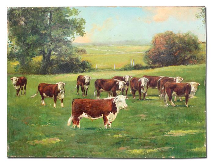 Appraisal: ZWAAN Cornelius Dutch - Cow illustration for Seed Catalog Oil