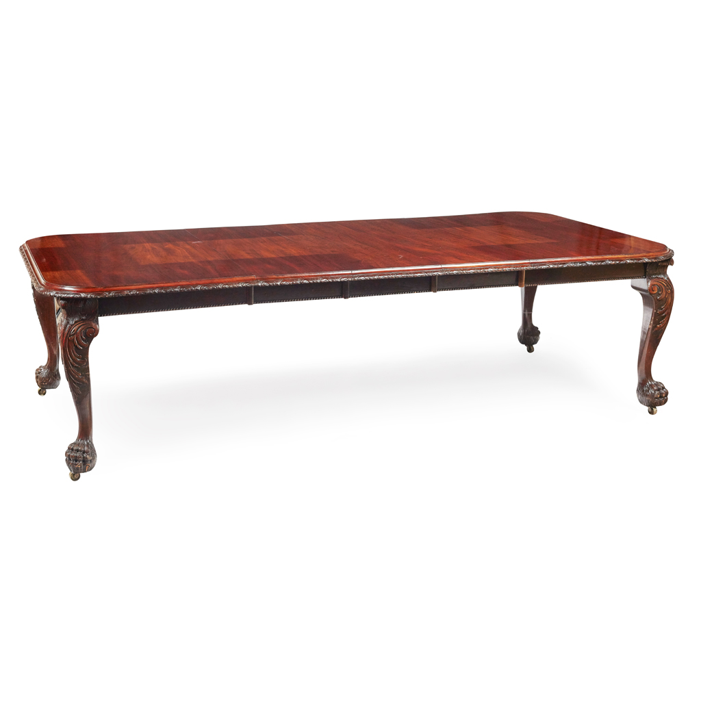 Appraisal: GEORGIAN STYLE MAHOGANY EXTENDING DINING TABLE EARLY TH CENTURY the