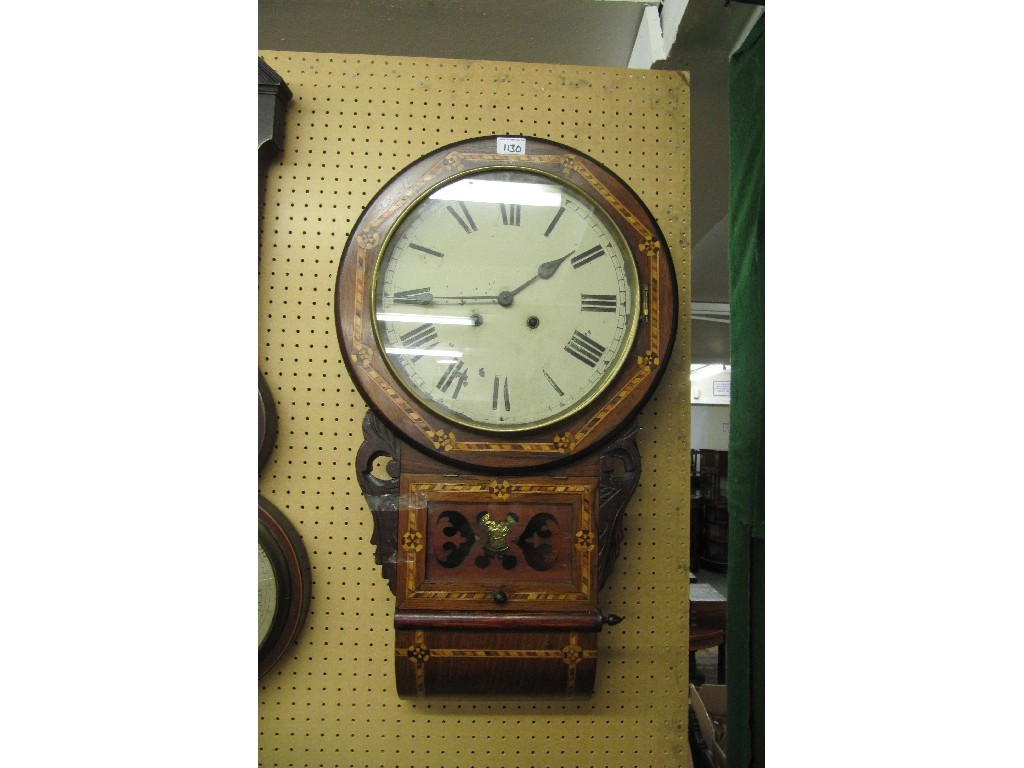 Appraisal: Victorian marquetry inlaid wall clock