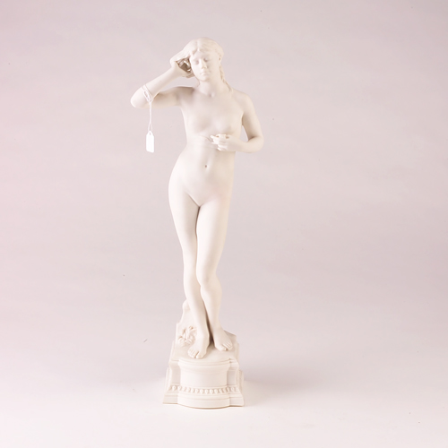 Appraisal: P HASSELBERG GUSTAVSBERG Parian figure of a nude on pedestal