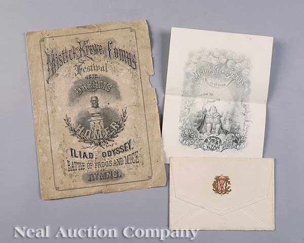 Appraisal: Mardi Gras Mistick Krewe of Comus Ball Invitation and Envelope