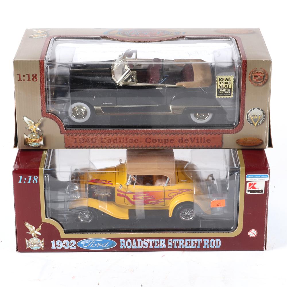 Appraisal: FORD ROADSTER STREET ROD CADILLAC COUPE DEVILLE ROAD LEGENDS SCALE