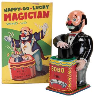 Appraisal: T N Happy-Go-Lucky Magician Wind-Up Toy Bobo the Magician Japanese